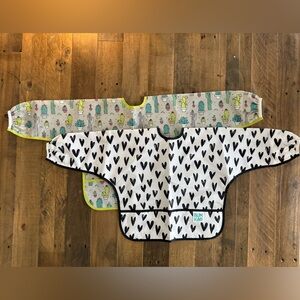Bumkins / Long Sleeve Bib for Babies & Toddlers / 2 pack (cactus & hearts)